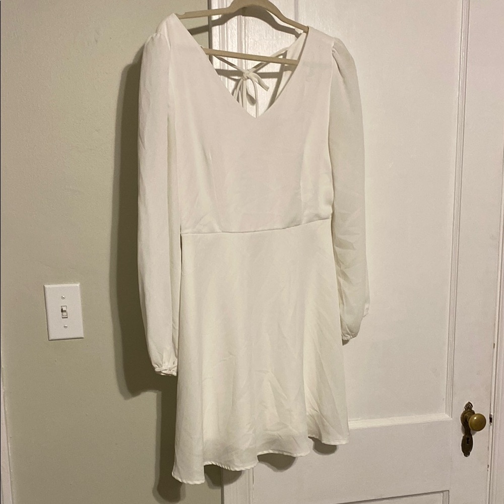 Addie White Long Sleeve Dress